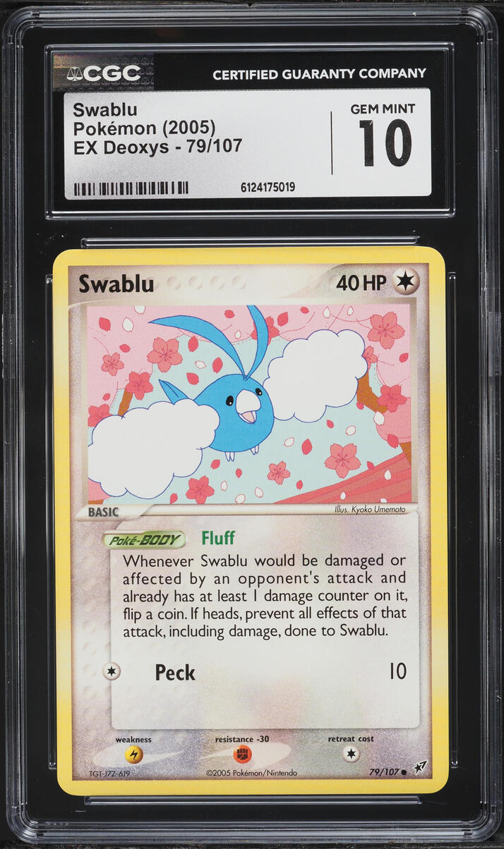 2005 Pokemon EX Deoxys Reverse Holo Swablu #79 CGC 10 GEM MINT