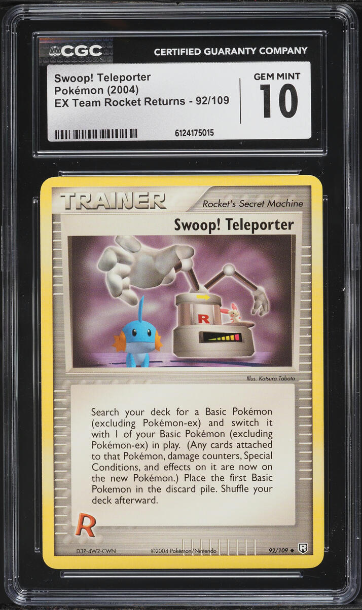2004 Pokemon EX Team Rocket Returns Swoop! Teleporter #92 CGC 10 GEM MINT