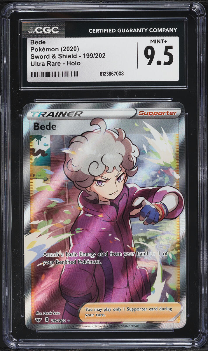 2020 Pokemon Sword & Shield Full Art Bede #199 CGC 9.5 MINT+