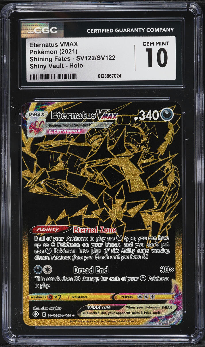 2021 Pokemon Sword & Shield Shining Fates Full Art Eternatus VMAX #SV122 CGC 10 GEM MINT