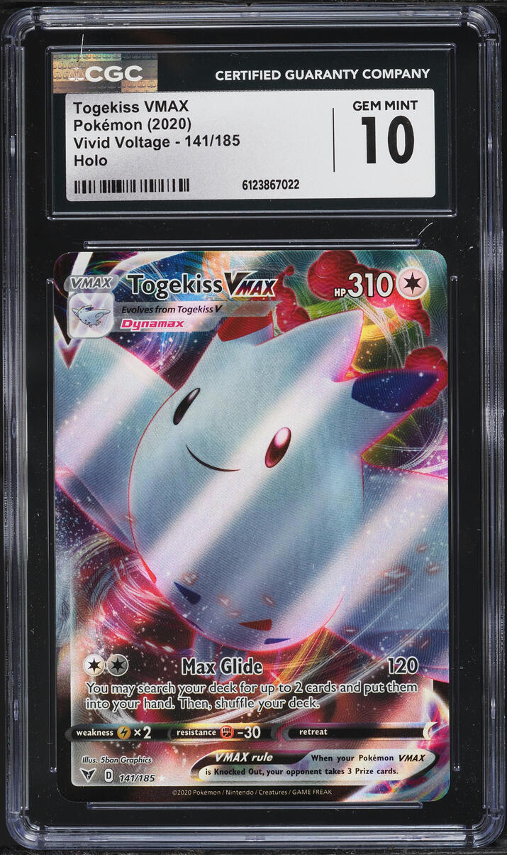 2020 Pokemon Sword & Shield Vivid Voltage Full Art Togekiss VMAX #141 CGC 10 GEM MINT