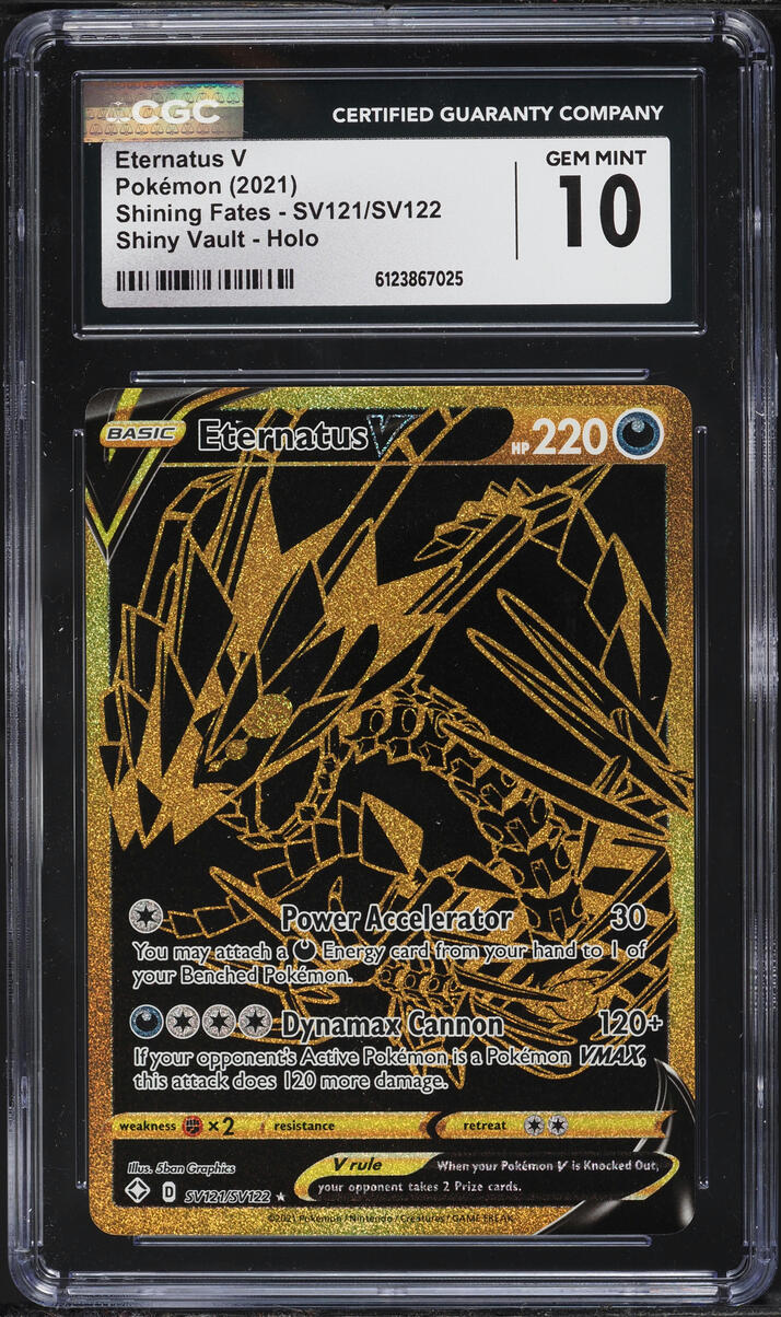 2021 Pokemon Sword & Shield Shining Fates Gold Rare Eternatus V #SV121 CGC 10 GEM MINT