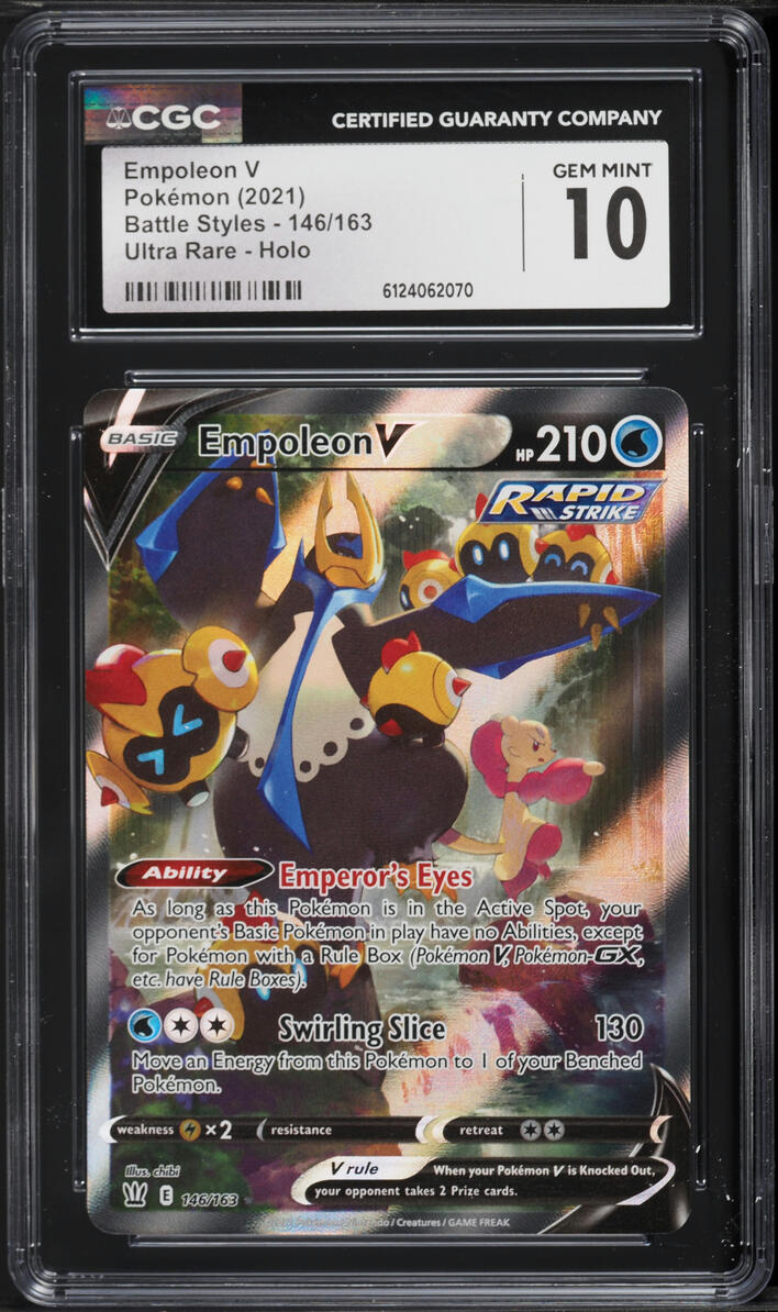 2021 Pokemon Sword & Shield Battle Styles Full Art Empoleon V #146 CGC 10 GEM MINT