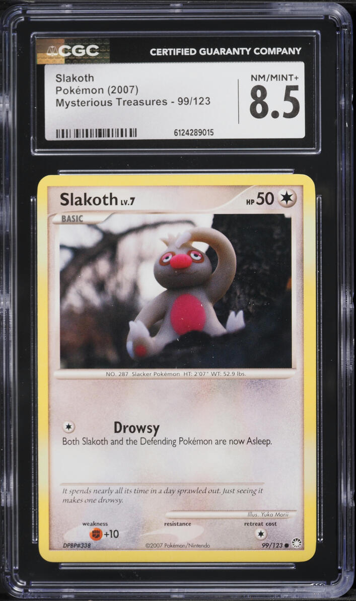 2007 Pokemon Diamond & Pearl Mysterious Treasures Slakoth #99 CGC 8.5 NM-MT+