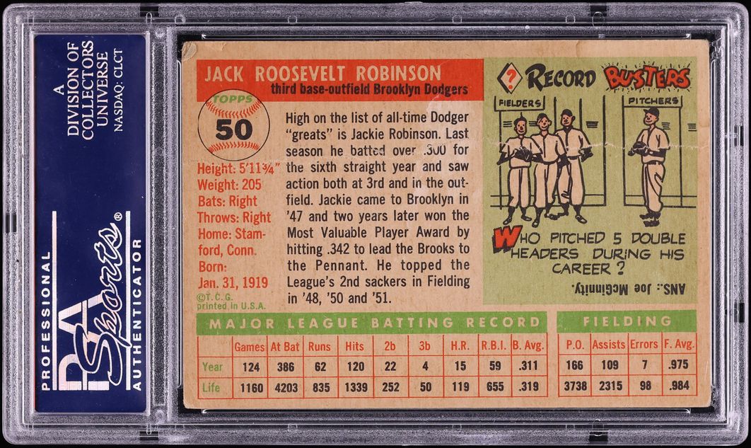 1955 Topps Jackie Robinson #50 PSA 2 GD