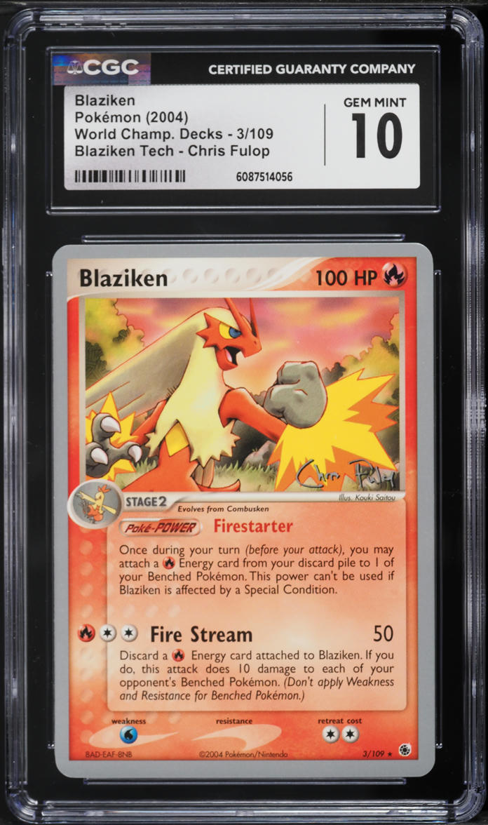 2004 Pokemon World Championship Deck Chris Fulop Blaziken #3 CGC 10 GEM MINT