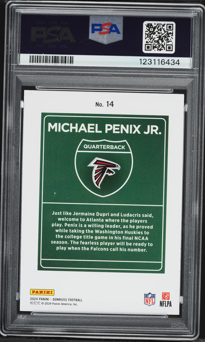 2024 Donruss Downtown Michael Penix Jr. ROOKIE #14 PSA 9 MINT