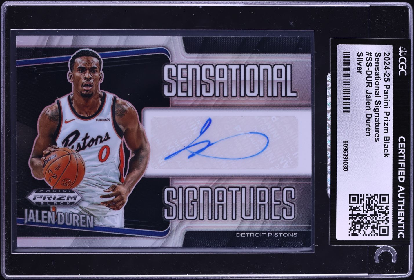 2024 Panini Prizm Black Sensational Silver Jalen Duren AUTO #SS-DUR CGC AUTH