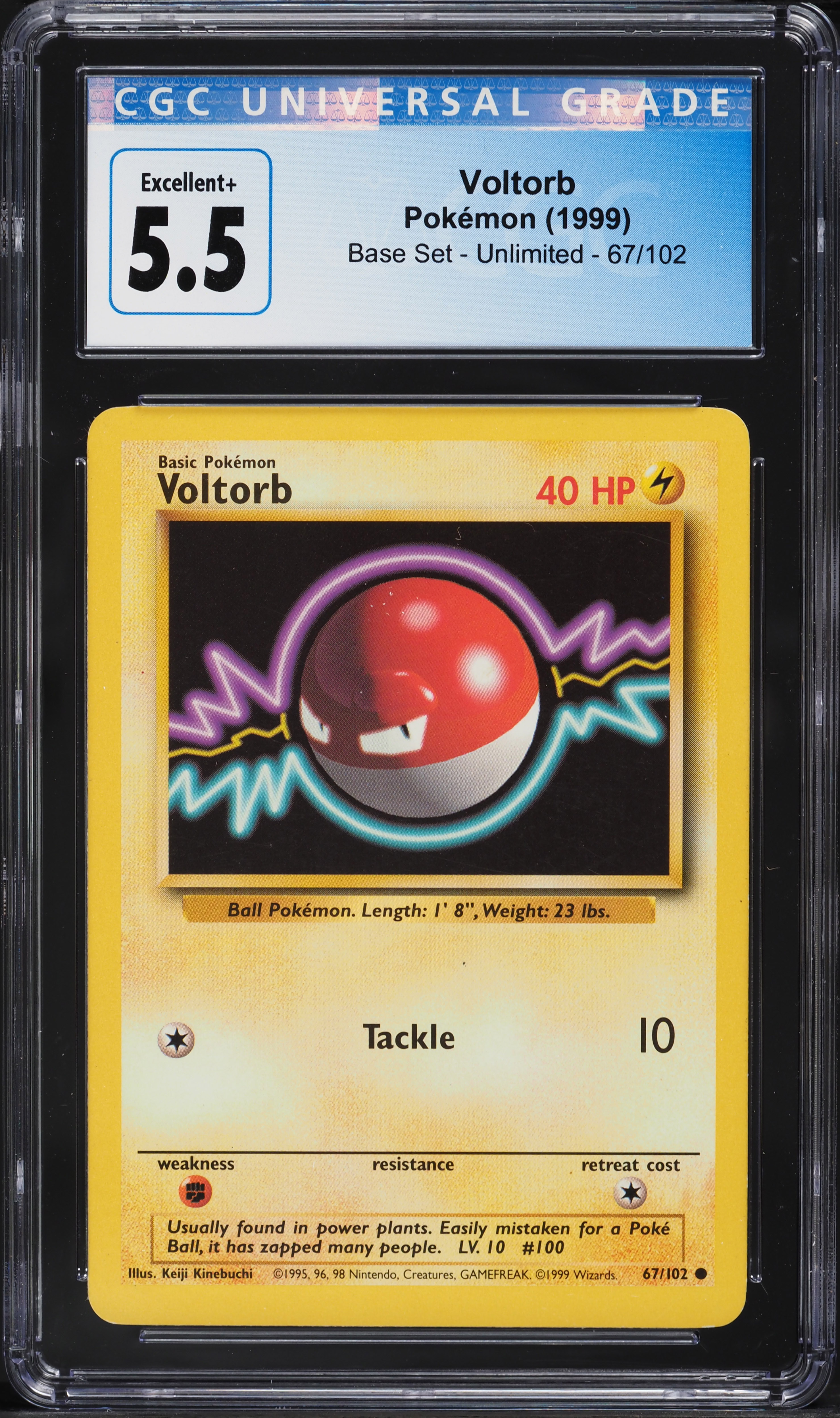 1999 Pokemon Base Set Voltorb #67 CGC 5.5 EX+