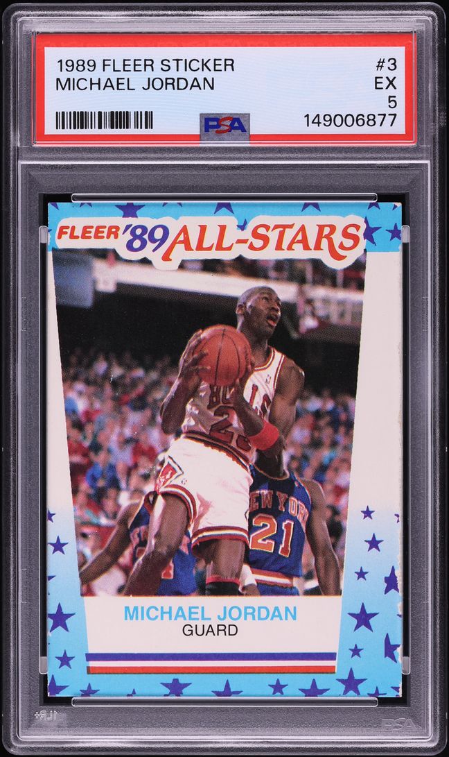 1989 Fleer Sticker Michael Jordan #3 PSA 5 EX