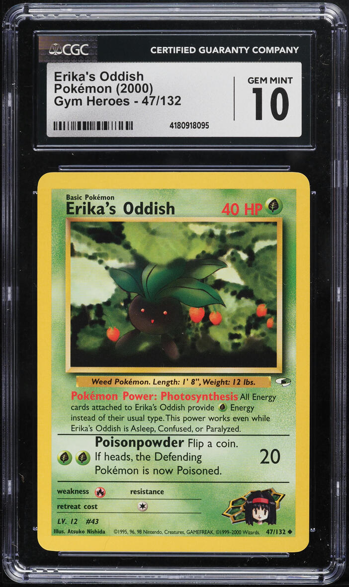 2000 Pokemon Gym Heroes Erika's Oddish #47 CGC 9.5 GEM MINT