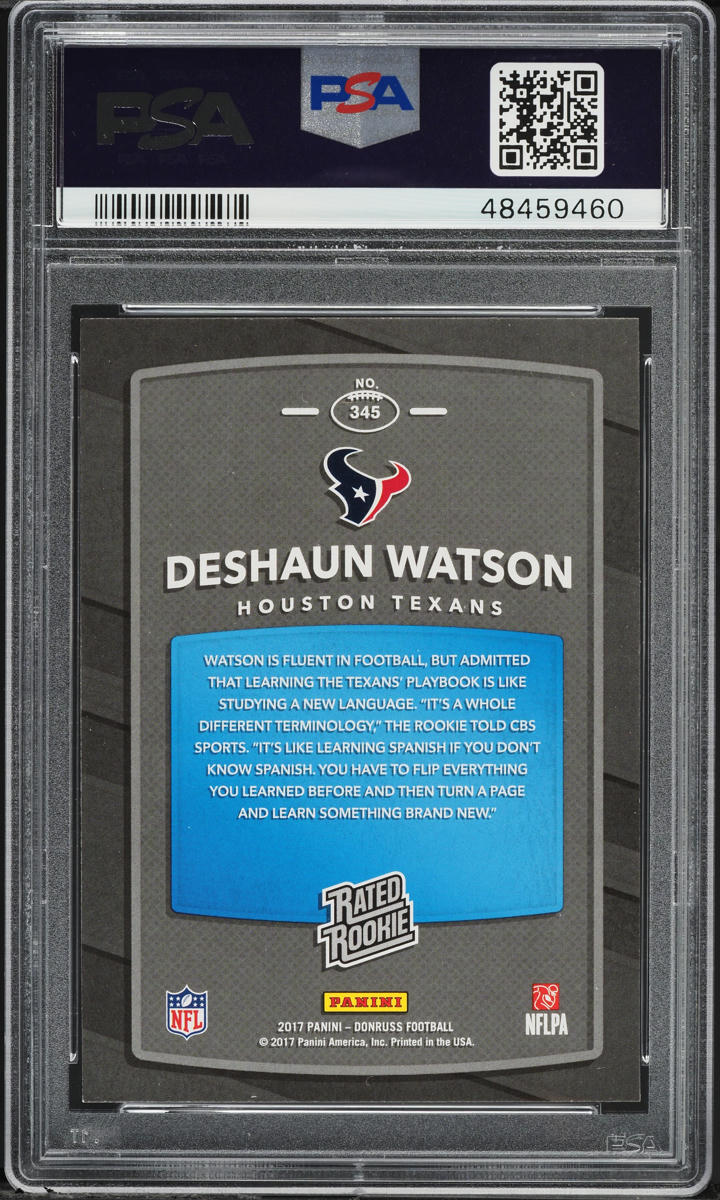 2017 Donruss Football Deshaun Watson ROOKIE #345 PSA 9 MINT