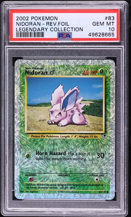 2002 Pokemon Legendary Collection Reverse Holo Nidoran #83 PSA 10 GEM MINT