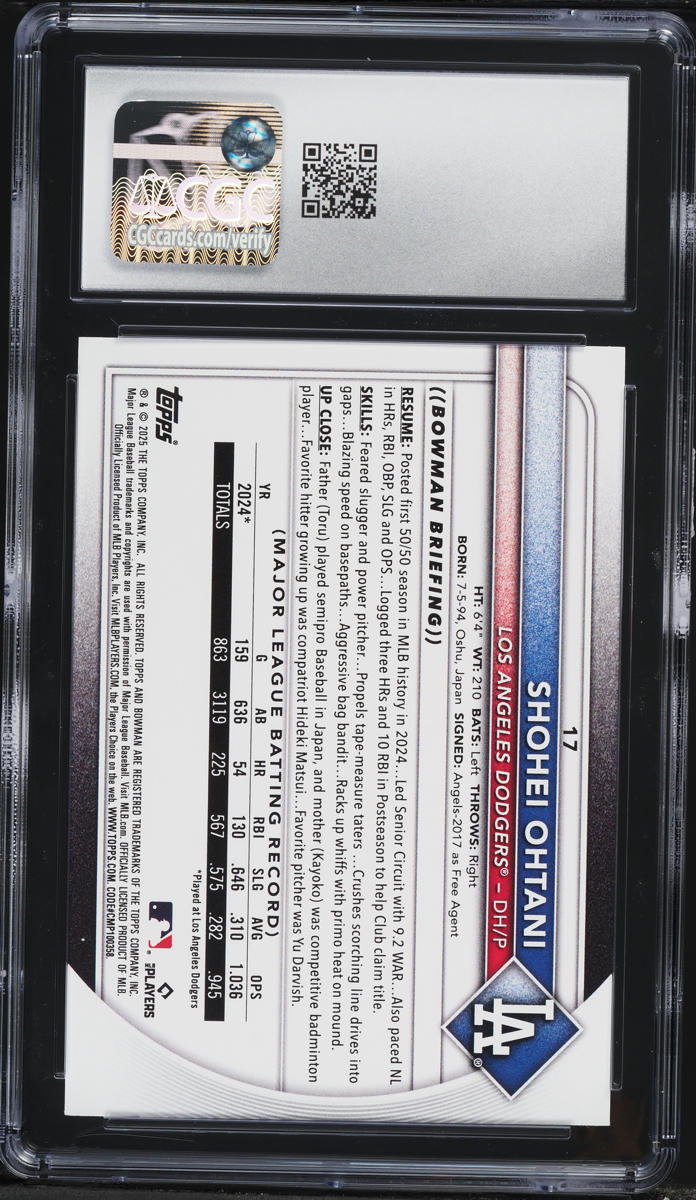 2025 Bowman Shohei Ohtani #17 CGC 9 MINT