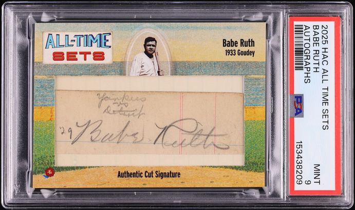 2025 Historic Autograph Company All Time Sets Babe Ruth AUTO 1/1 PSA 9 MINT