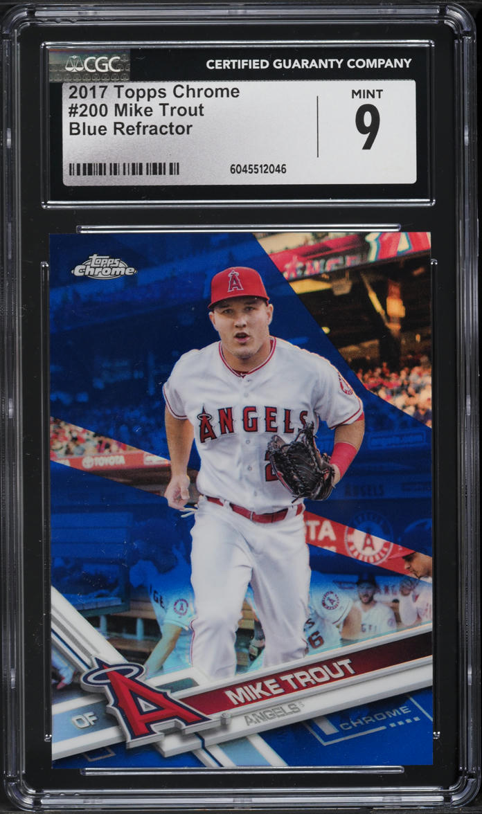 2017 Topps Chrome Blue Refractor Mike Trout /150 #200 CGC 9 MINT