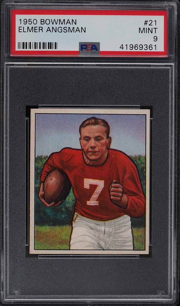 1950 Bowman Football Elmer Angsman #21 PSA 9 MINT