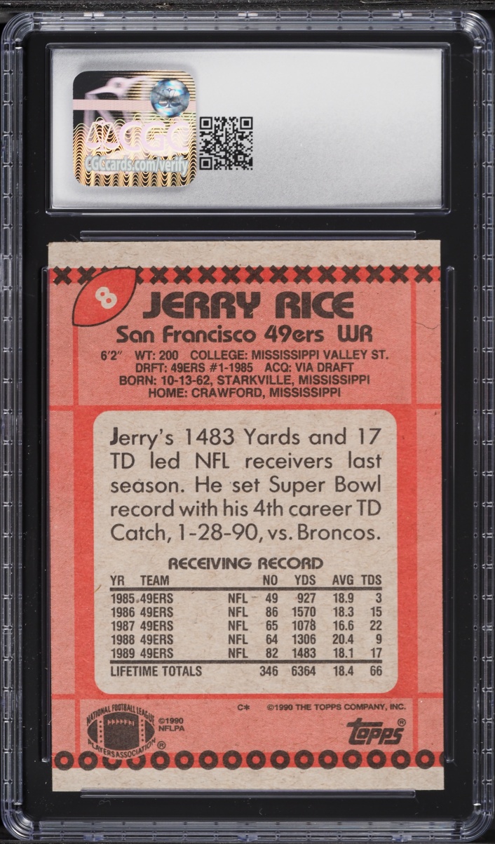 1990 Topps All Pro Jerry Rice #8 CGC 8.5 NM-MT+