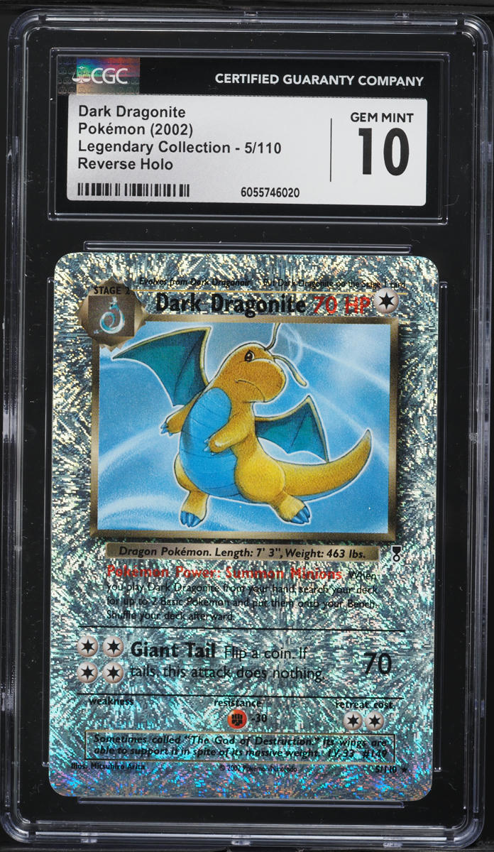 2002 Pokemon Legendary Collection Reverse Holo Dark Dragonite #5 CGC 10 GEM MINT