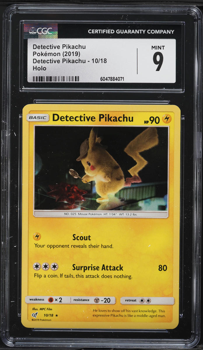 2019 Pokemon Sun & Moon Holo Detective Pikachu #10 CGC 9 MINT