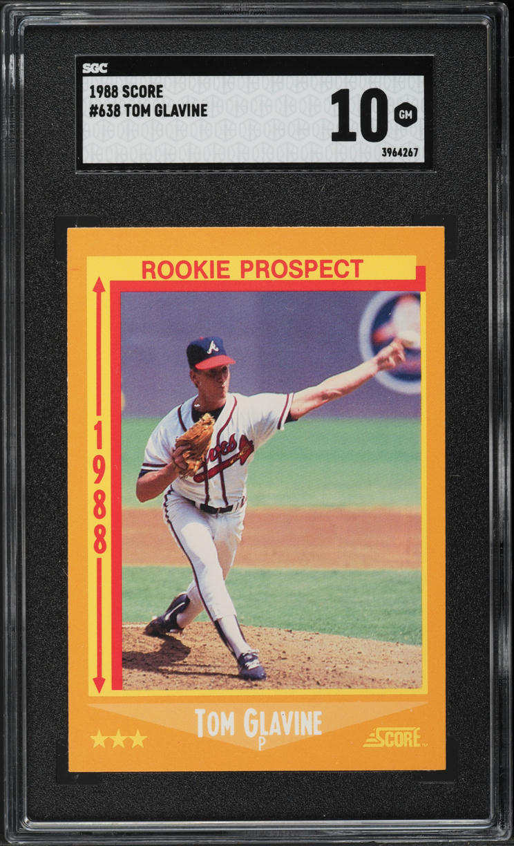 1988 Score Tom Glavine ROOKIE #638 SGC 10 GEM MINT