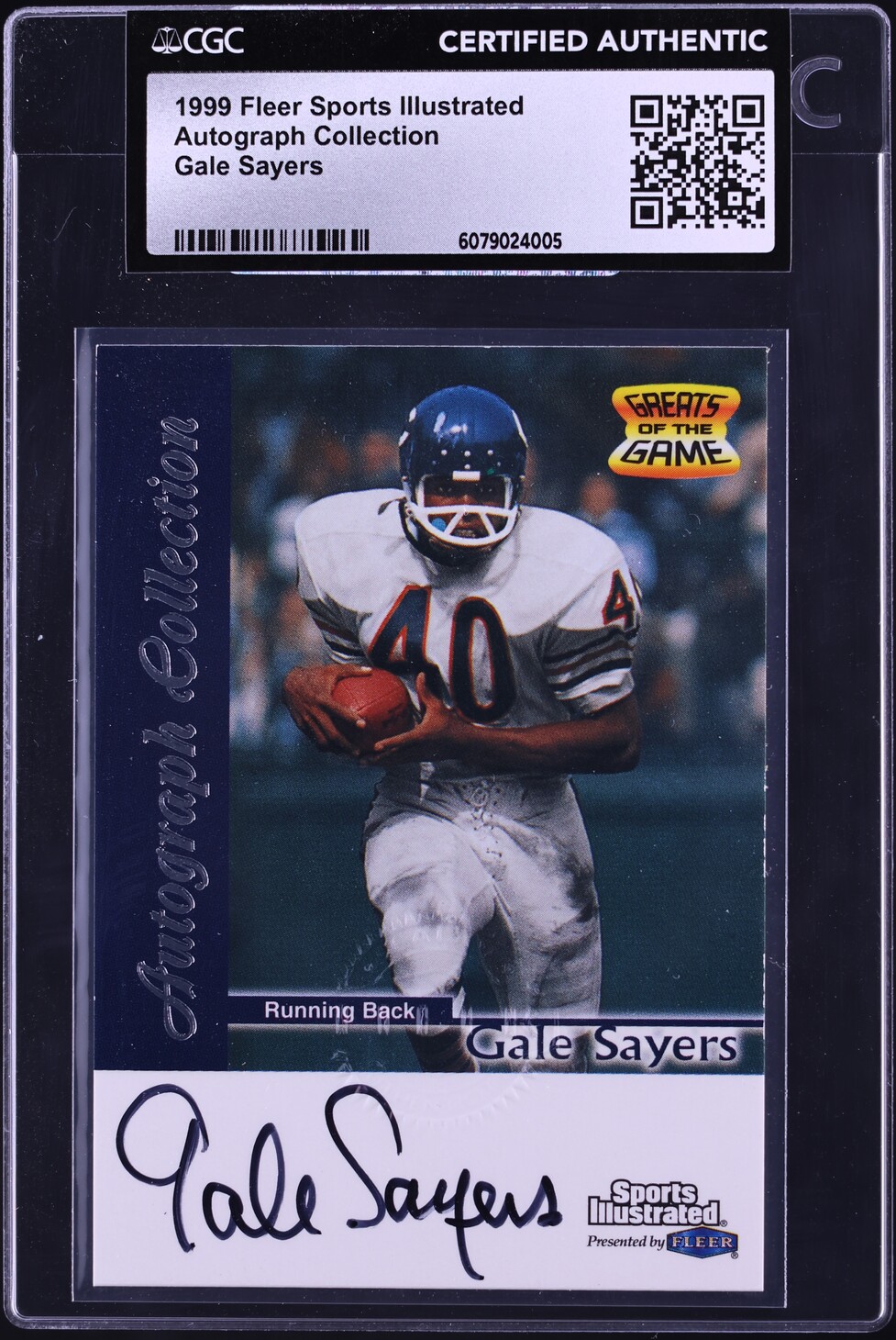 1999 Fleer Sports Illustrated Collection Gale Sayers AUTO CGC AUTH on ...