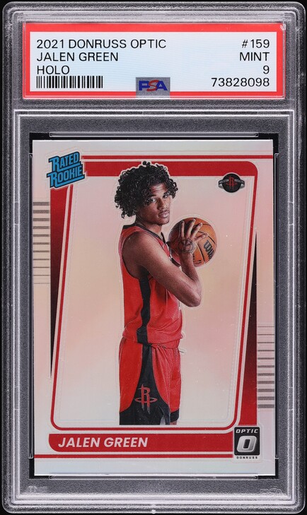 2021 Donruss Holo Orange Laser Jalen Green ROOKIE AUTO #209 PSA 8