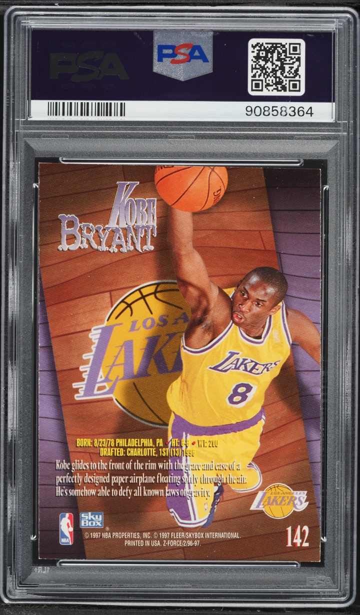 1996 Skybox Z-Force Kobe Bryant ROOKIE #142 PSA AUTH