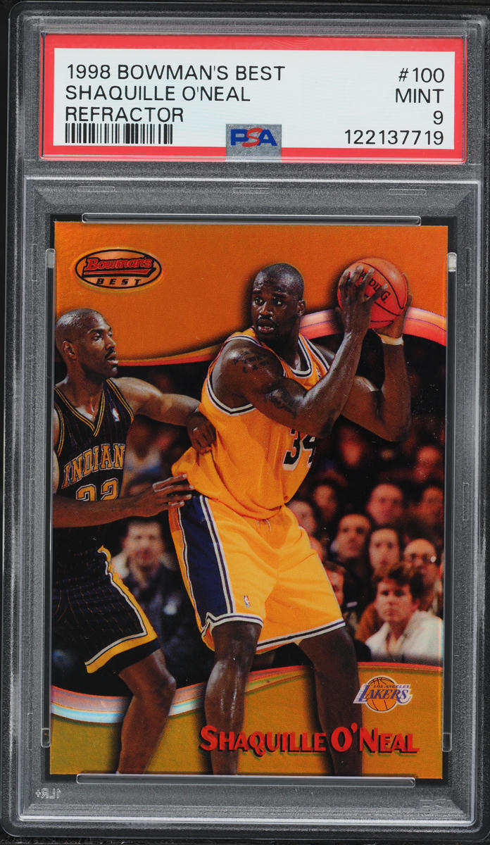1998 Bowman's Best Refractor Shaquille O'Neal /400 #100 PSA 9 MINT