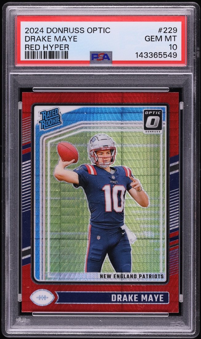 2024 Donruss Optic Red Hyper Drake Maye ROOKIE #229 PSA 10 GEM MINT