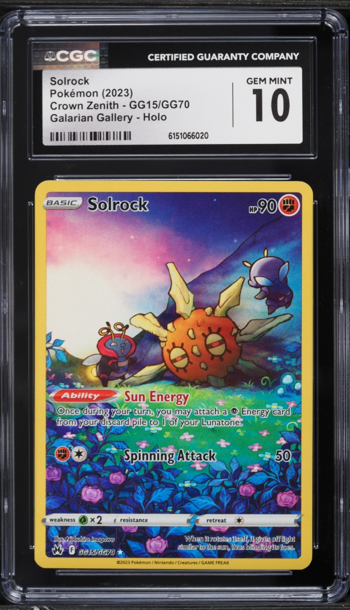 2023 Pokemon Sword & Shield Crown Zenith Alt Art Solrock #GG15 CGC 10 GEM MINT