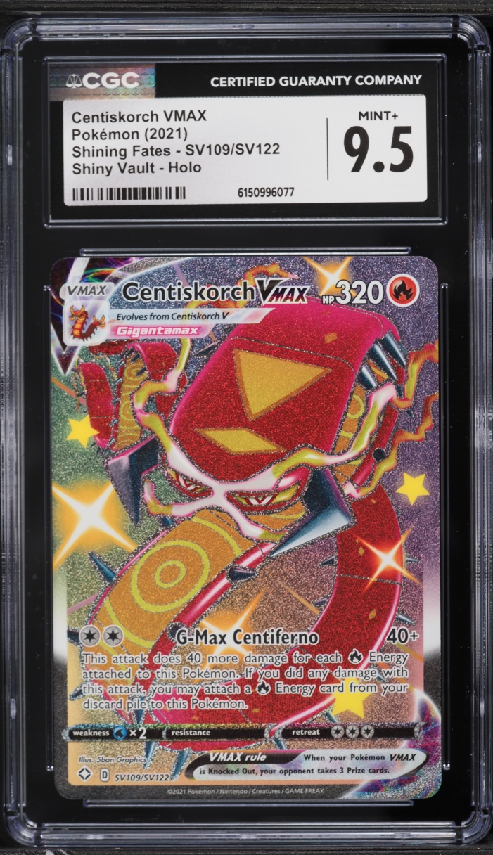 2021 Pokemon Sword & Shield Shining Fates Full Art Centiskorch VMAX #SV109 CGC 9.5 MINT+