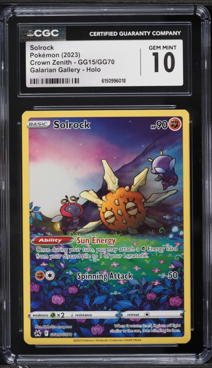2023 Pokemon Sword & Shield Crown Zenith Alt Art Solrock #GG15 CGC 10 GEM MINT