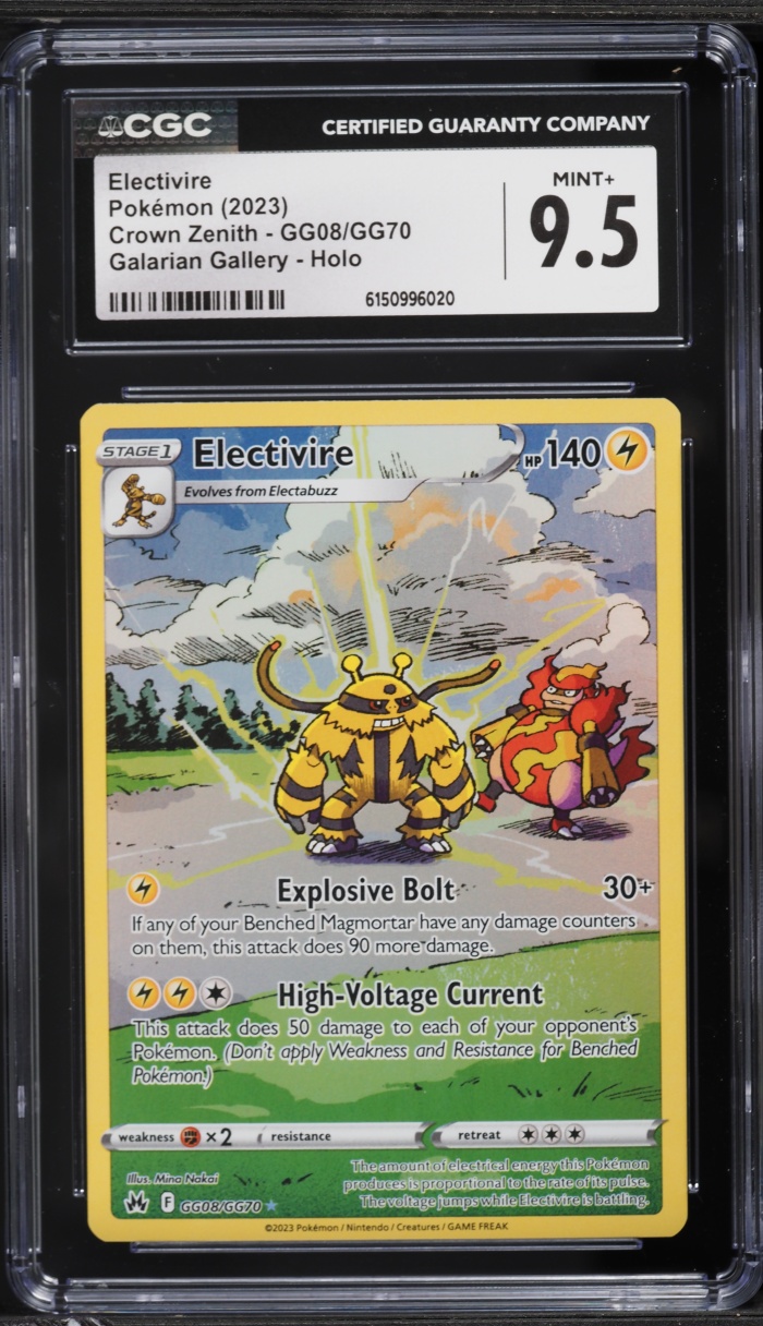 2023 Pokemon Sword & Shield Crown Zenith Alt Art Electivire #GG08 CGC 9.5 MINT+