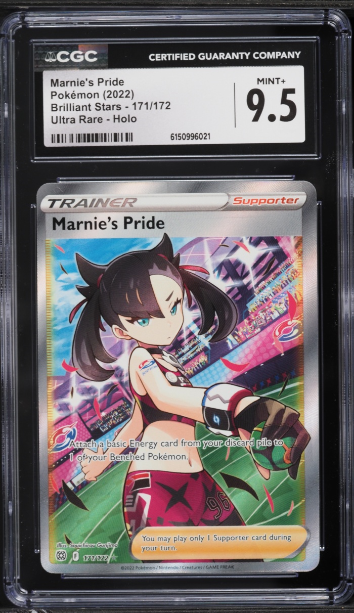 2022 Pokemon Sword & Shield Brilliant Stars Full Art Marnie's Pride #171 CGC 9.5 MINT+