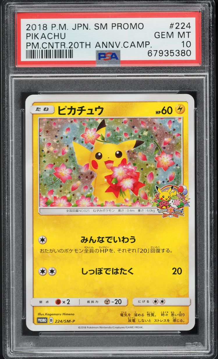 ピカチュウ 2018年 SM PROMO #224 2018 Pokemon Japanese SM Promo 20th Anniversary Camp Pikachu