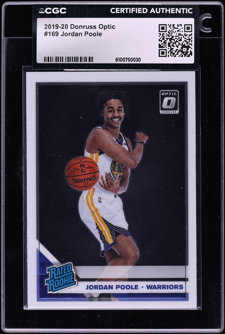 2019 Donruss Optic Holo Jordan Poole ROOKIE #169 PSA 8 NM-MT on