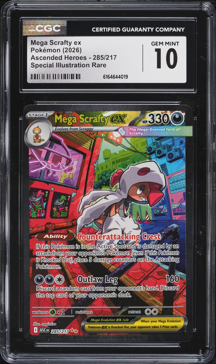 2026 Pokemon Mega Evolution Ascended Heroes SIR Mega Scrafty ex #285 CGC 10 GEM MINT