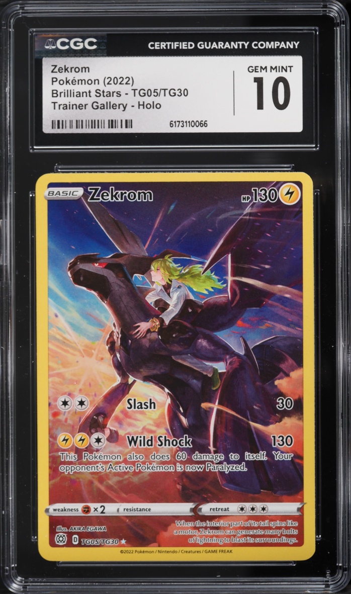 2022 Pokemon Sword & Shield Brilliant Stars CHR Zekrom #TG05 CGC 10 GEM MINT