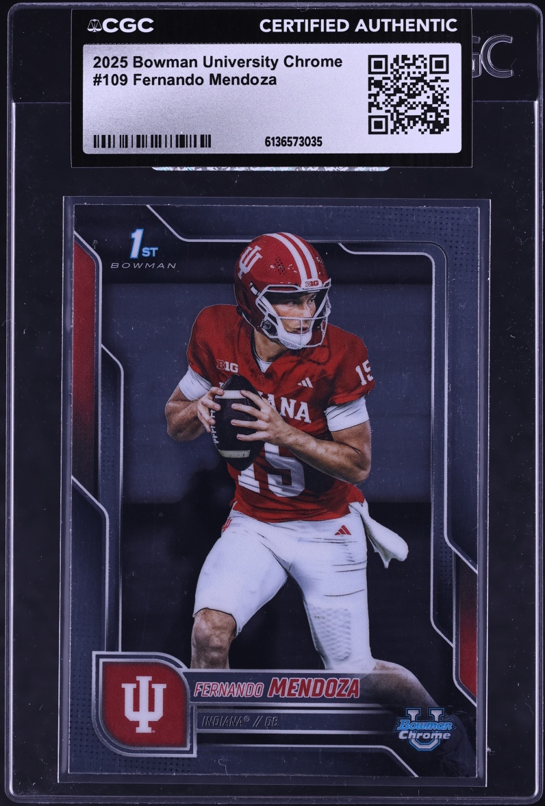 2025 Bowman Chrome University Fernando Mendoza ROOKIE #109 CGC AUTH