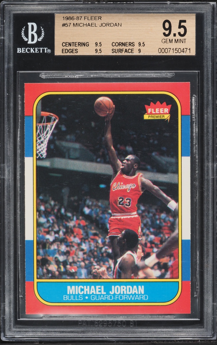 1986 Fleer Basketball Michael Jordan ROOKIE #57 BGS 9.5 GEM MINT