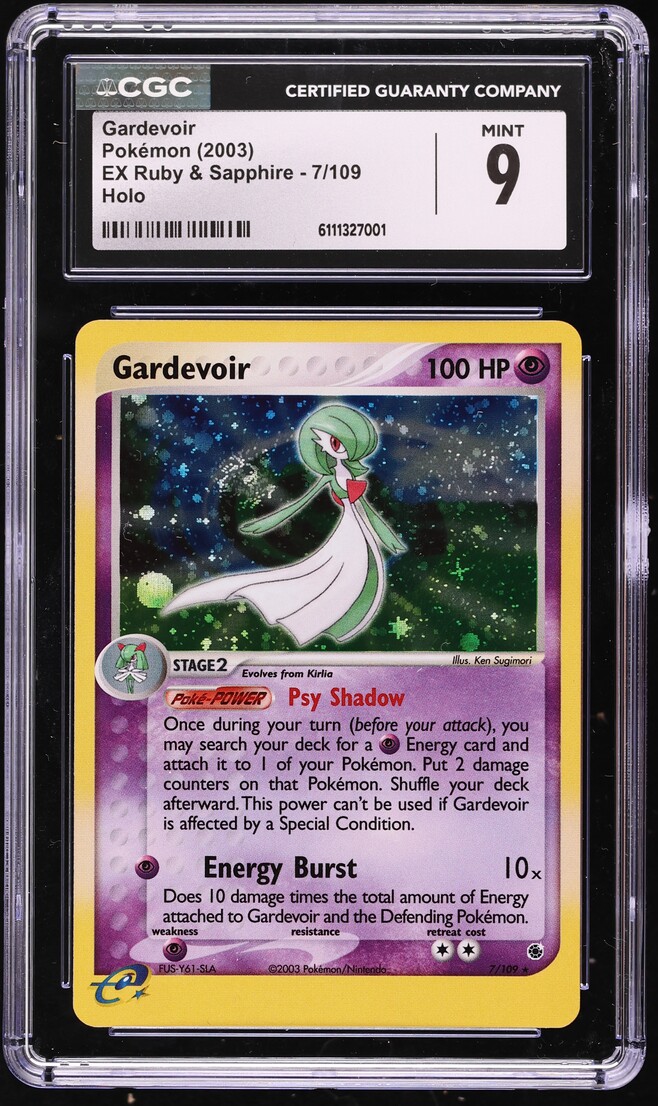 2003 Pokemon EX Ruby & Sapphire Holo Gardevoir #7 CGC 9 MINT