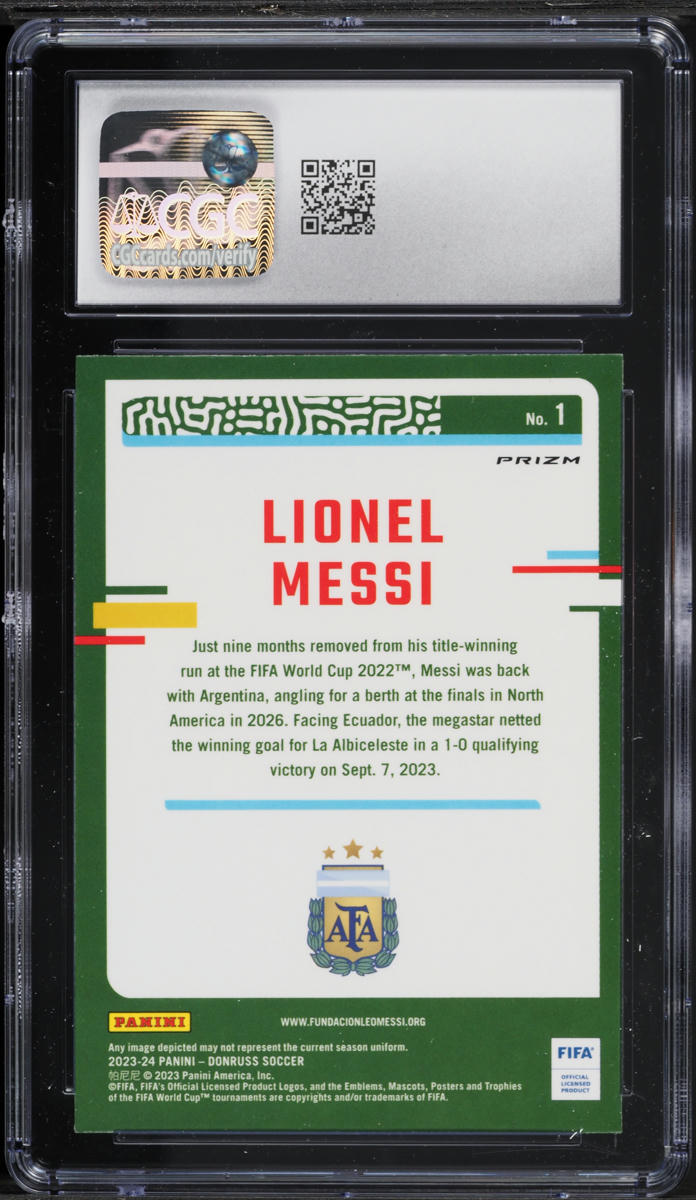 2023 Donruss Optic Holo Lionel Messi #1 CGC 10 GEM MINT