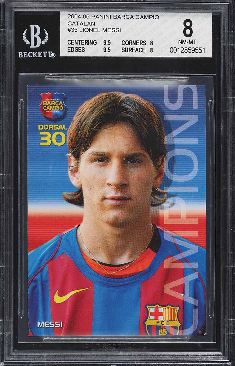 2007 Futera World Football Unique Lionel Messi #81 BGS 9 MINT on
