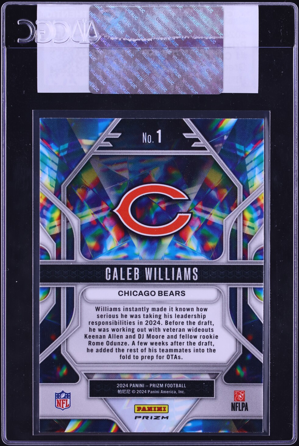 2024 Panini Prizm Prizmatic Green Caleb Williams ROOKIE #1 CGC AUTH