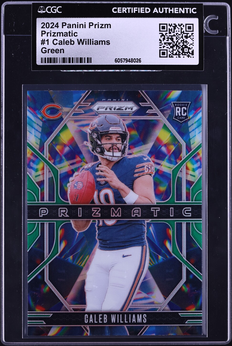 2024 Panini Prizm Prizmatic Green Caleb Williams ROOKIE #1 CGC AUTH