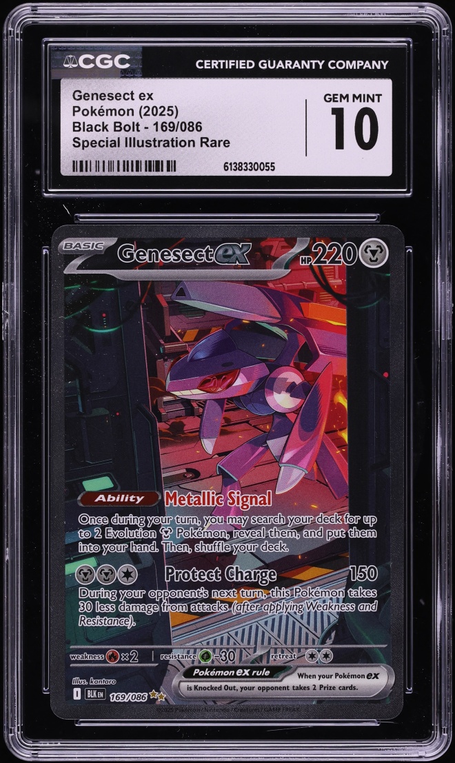 2025 Pokemon Scarlet & Violet Black Bolt SIR Genesect ex #169 CGC 10 GEM MINT