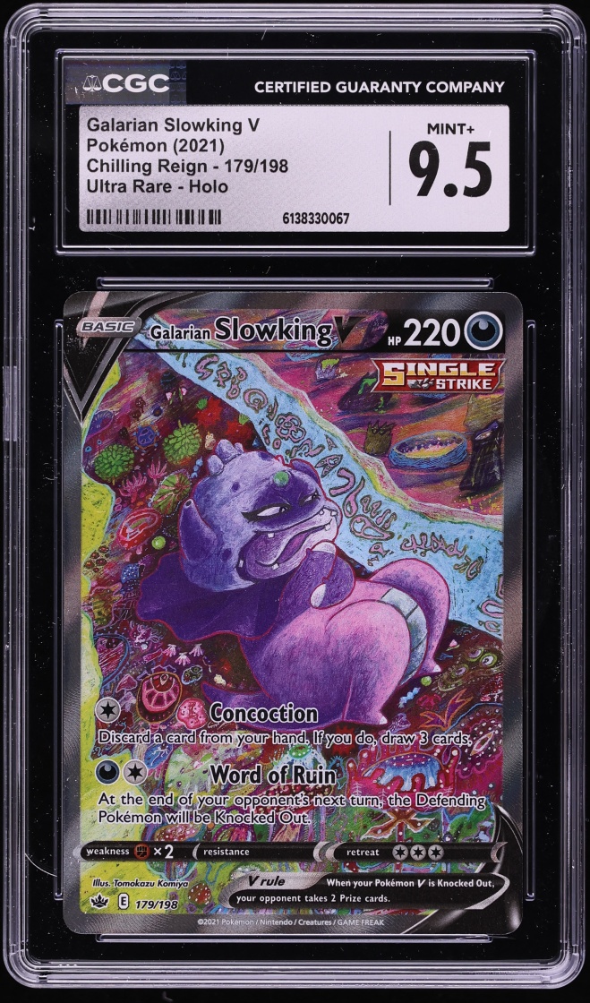 2021 Pokemon Sword & Shield Chilling Reign Alt Art Galarian Slowking V #179 CGC 9.5 MINT+