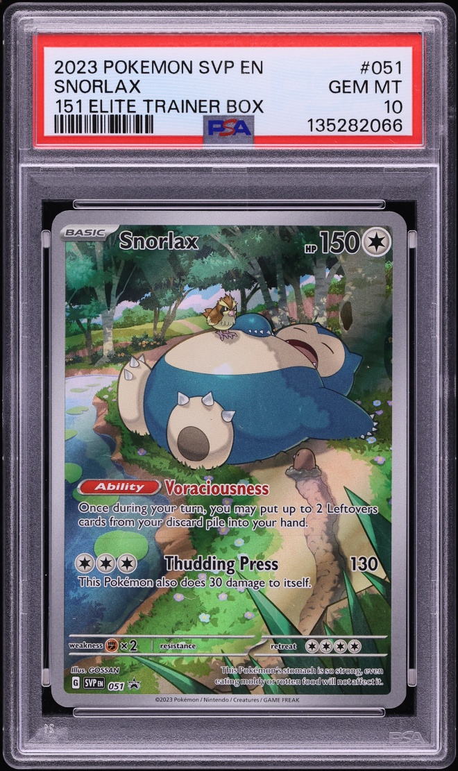 2023 Pokemon Scarlet & Violet Promo 151 ETB Full Art Snorlax #51 PSA 10 GEM MINT