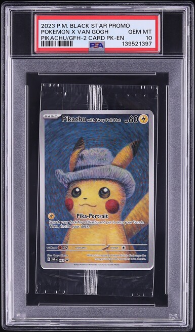 2023 Pokemon Scarlet & Violet Promo Sealed Van Gogh Pikachu With Grey Felt Hat #85 PSA 10 GEM